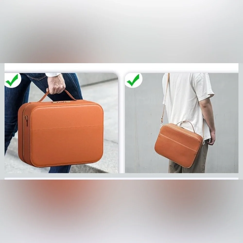 VR Headset with Brown Carrying Case